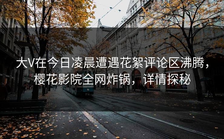 大V在今日凌晨遭遇花絮评论区沸腾，樱花影院全网炸锅，详情探秘